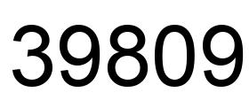 Number 39809 black image