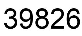Number 39826 black image