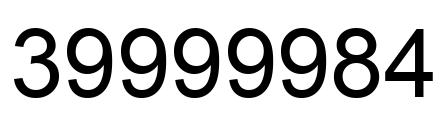 Number 39999984 black image