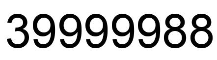 Number 39999988 black image