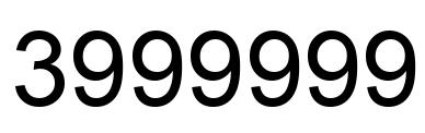 Number 3999999 black image
