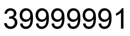 Number 39999991 black image