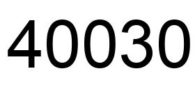 Number 40030 black image