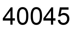 Number 40045 black image