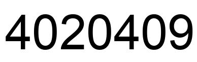 Number 4020409 black image