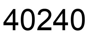 Number 40240 black image