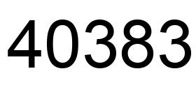 Número 40383 imagen negro
