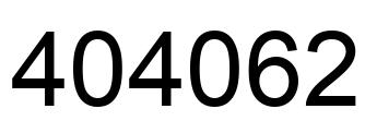 Number 404062 black image