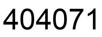 Number 404071 black image