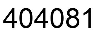 Number 404081 black image