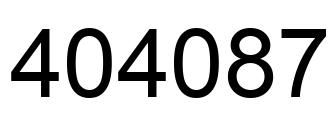 Number 404087 black image
