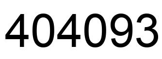 Number 404093 black image