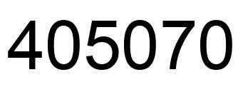 Number 405070 black image