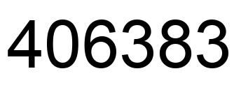 Number 406383 black image