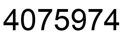 Number 4075974 black image