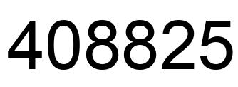 Number 408825 black image