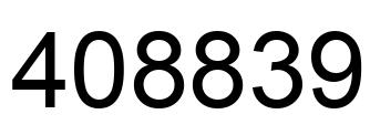Number 408839 black image