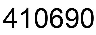 Number 410690 black image