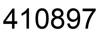 Number 410897 black image