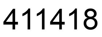 Number 411418 black image