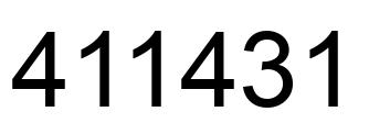 Number 411431 black image