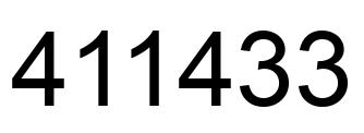Number 411433 black image