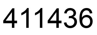 Number 411436 black image