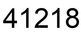 Número 41218 imagen negro