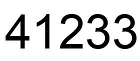 Number 41233 black image