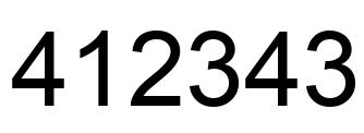 Number 412343 black image