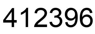 Number 412396 black image