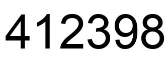 Number 412398 black image