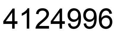Number 4124996 black image