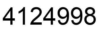 Number 4124998 black image
