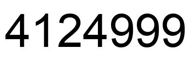 Number 4124999 black image