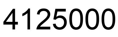Number 4125000 black image