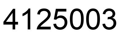 Number 4125003 black image