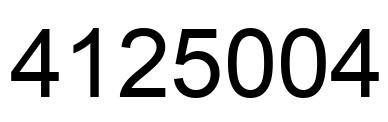 Number 4125004 black image