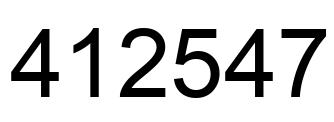 Number 412547 black image