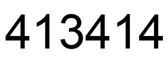 Number 413414 black image