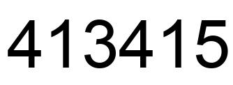 Number 413415 black image