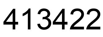 Number 413422 black image