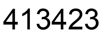 Number 413423 black image