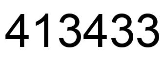 Number 413433 black image