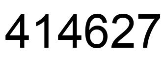 Number 414627 black image