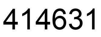 Number 414631 black image