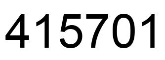Number 415701 black image