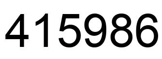 Number 415986 black image