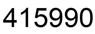 Number 415990 black image