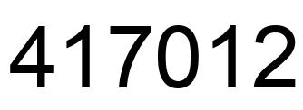 Number 417012 black image